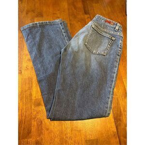 AG Adriano Goldschmied The Gemini Low Rise Straight Leg Denim Jeans Size 28